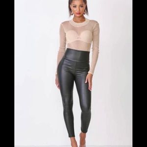 Faux Leather High Waist Pants